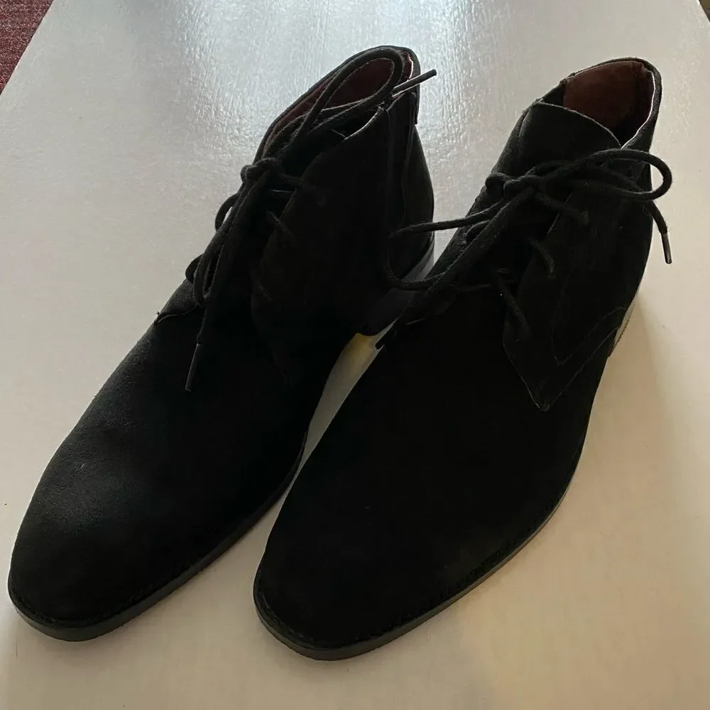 MARK NASON Black Suede Leather Boots Size 8 NWOT